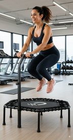 Trampolín De Ejercicio Aeróbico Hexagonal Con Barra Amulay