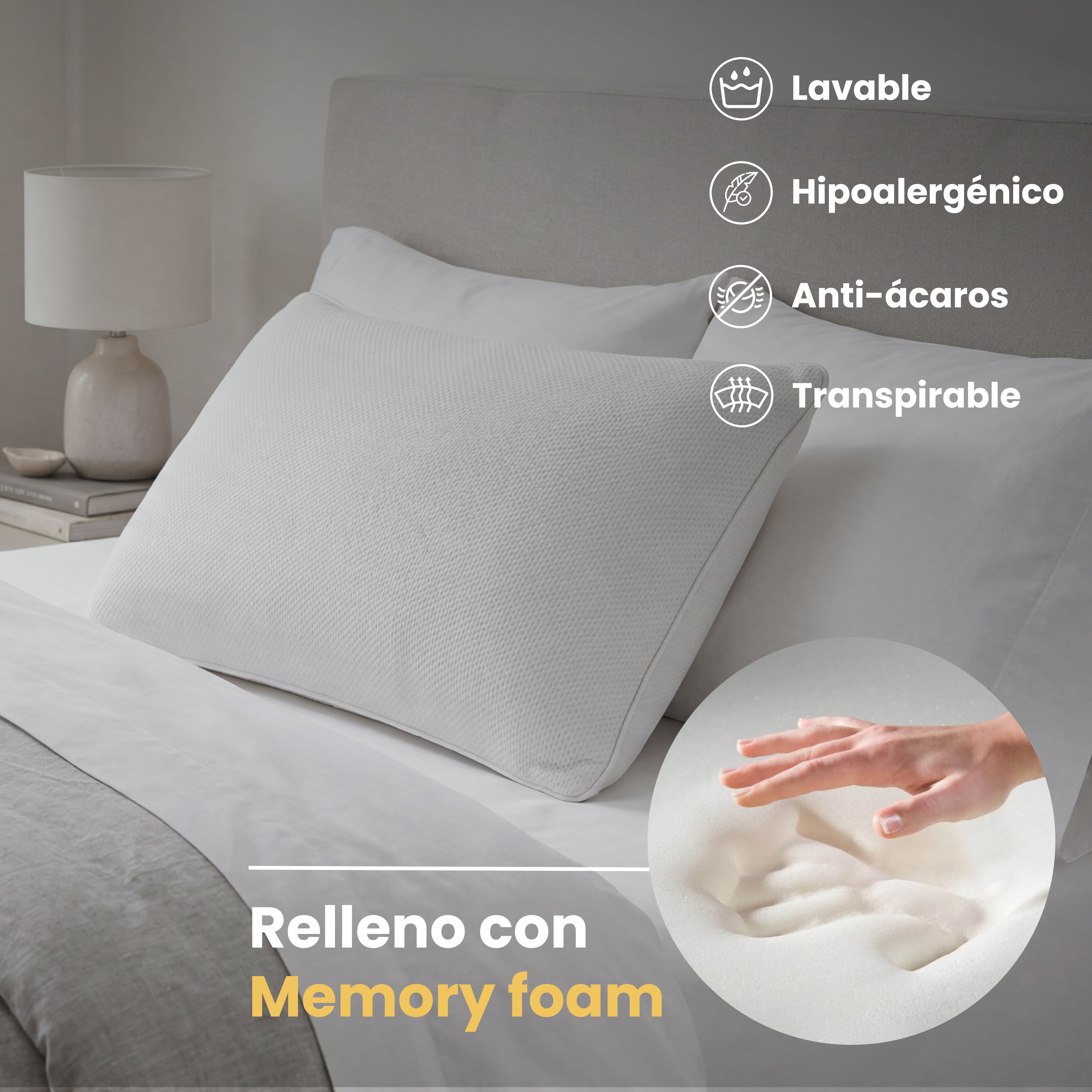 Almohadas x2 Memory Foam King Size