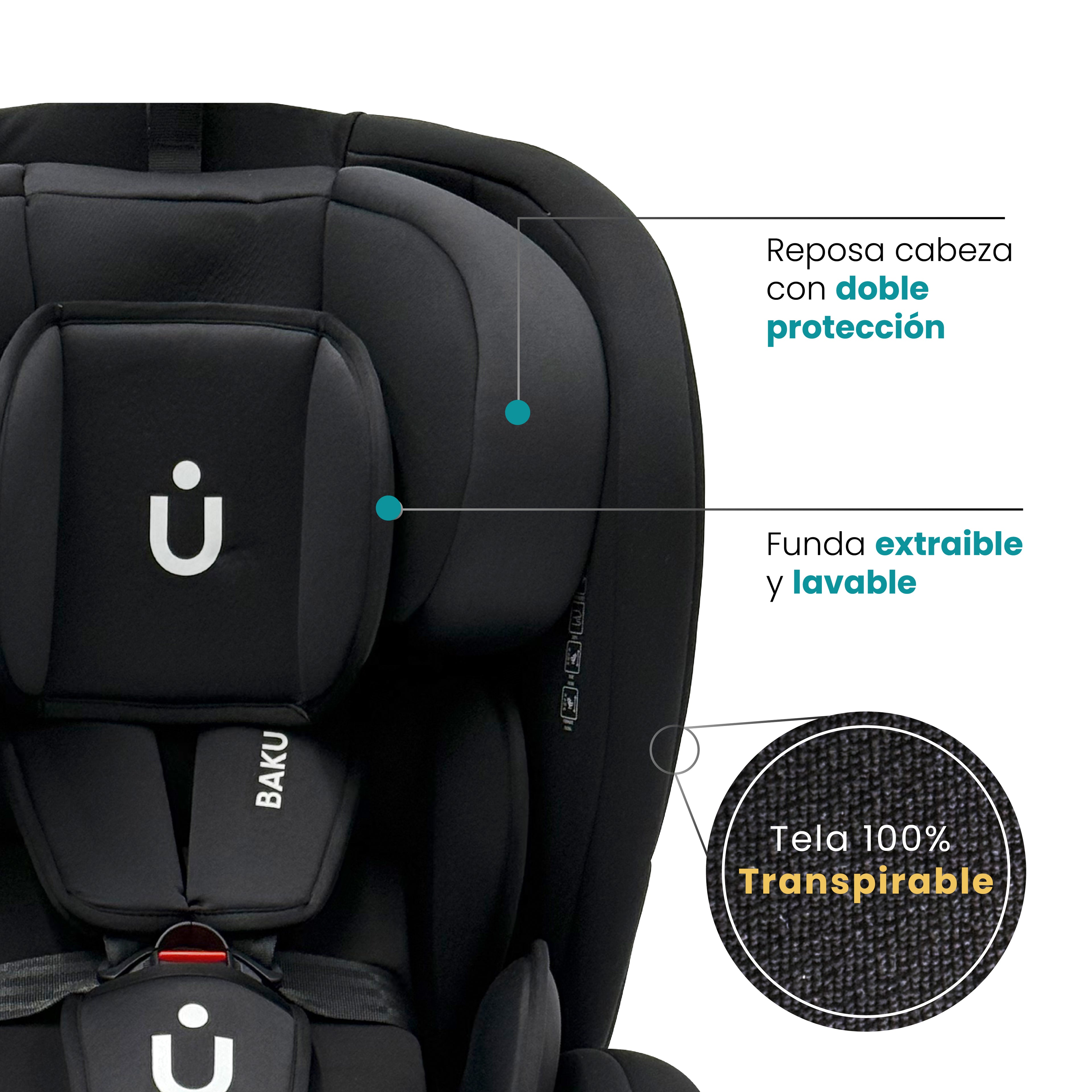 Autoasiento Baku - 360° Isofix i-Size 0 a 12 Años