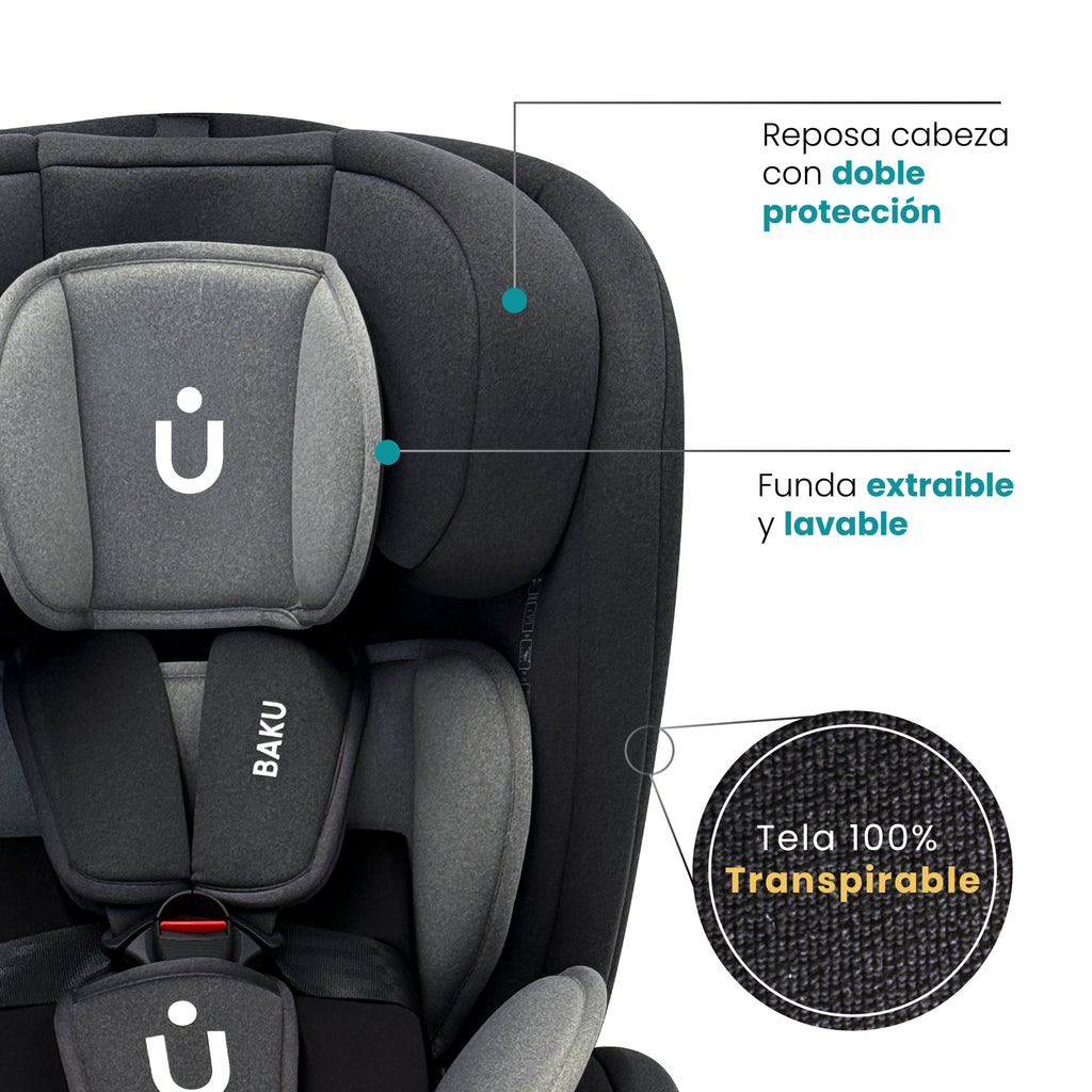 Autoasiento Baku - 360° Isofix i-Size 0 a 12 Años