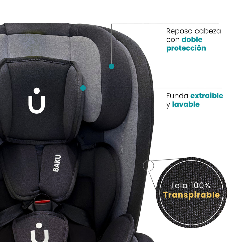 Autoasiento Baku - 360° Isofix i-Size 0 a 12 Años