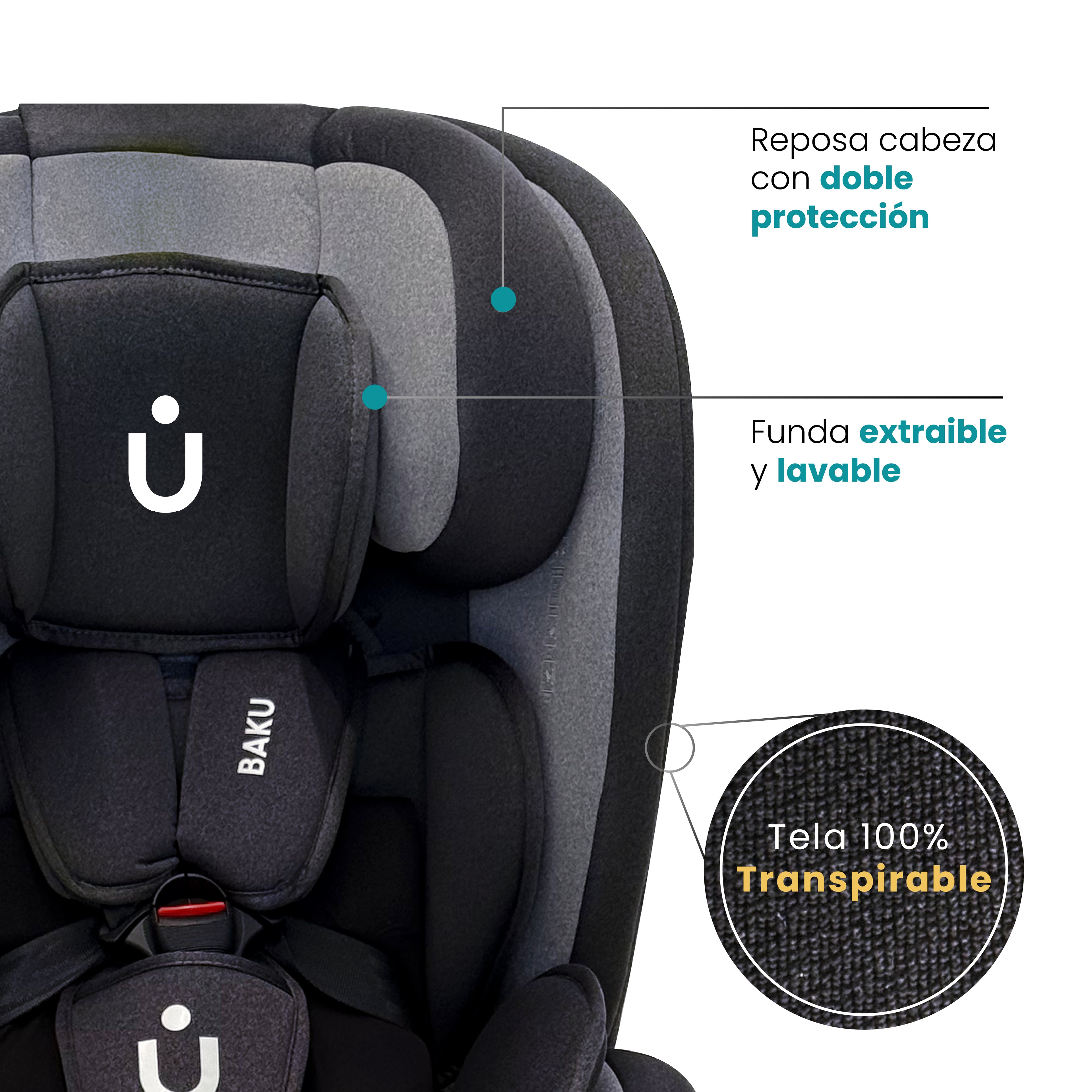 Autoasiento Baku - 360° Isofix i-Size 0 a 12 Años