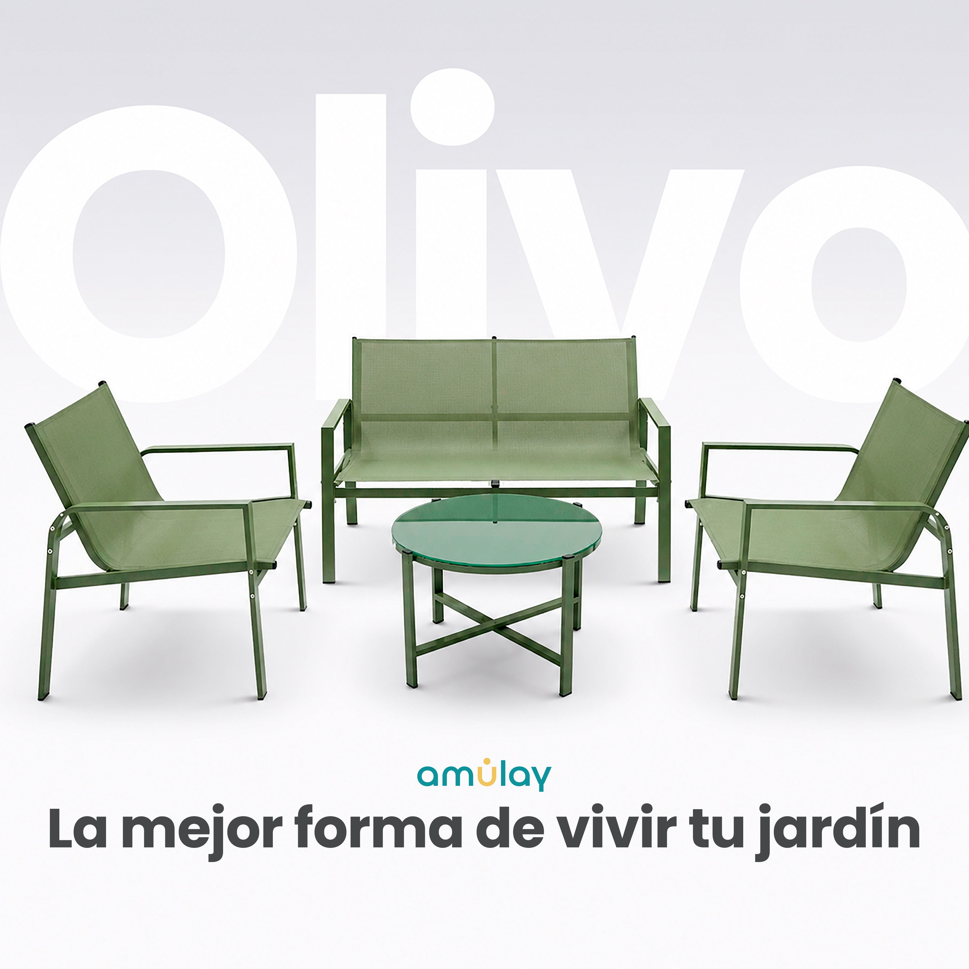 Sala De Jardín de Hierro Olivo