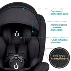 Autoasiento KIDDO - 360º Isofix 0-36Kg