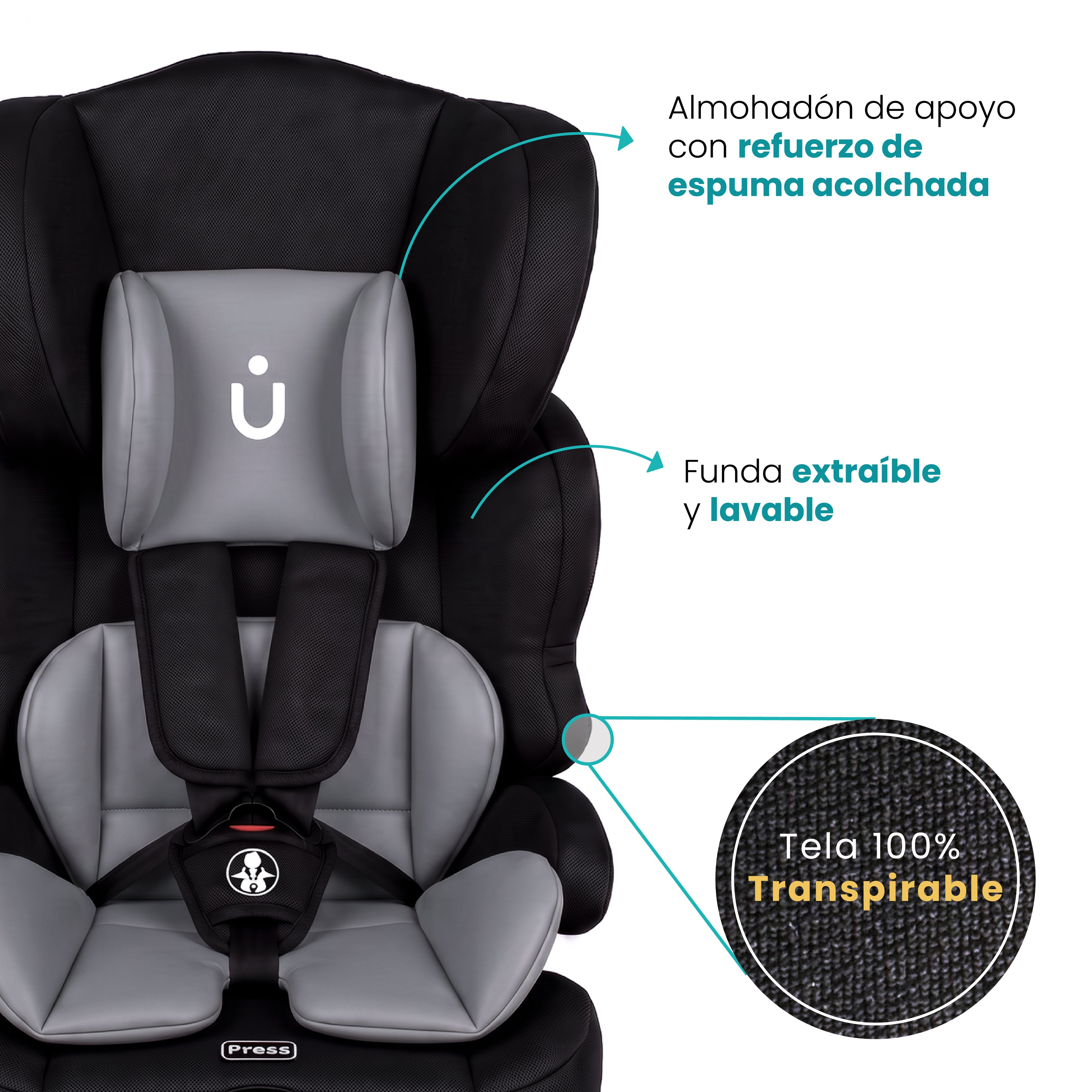 Autoasiento PIPÓN- Booster Isofix 9-36Kg
