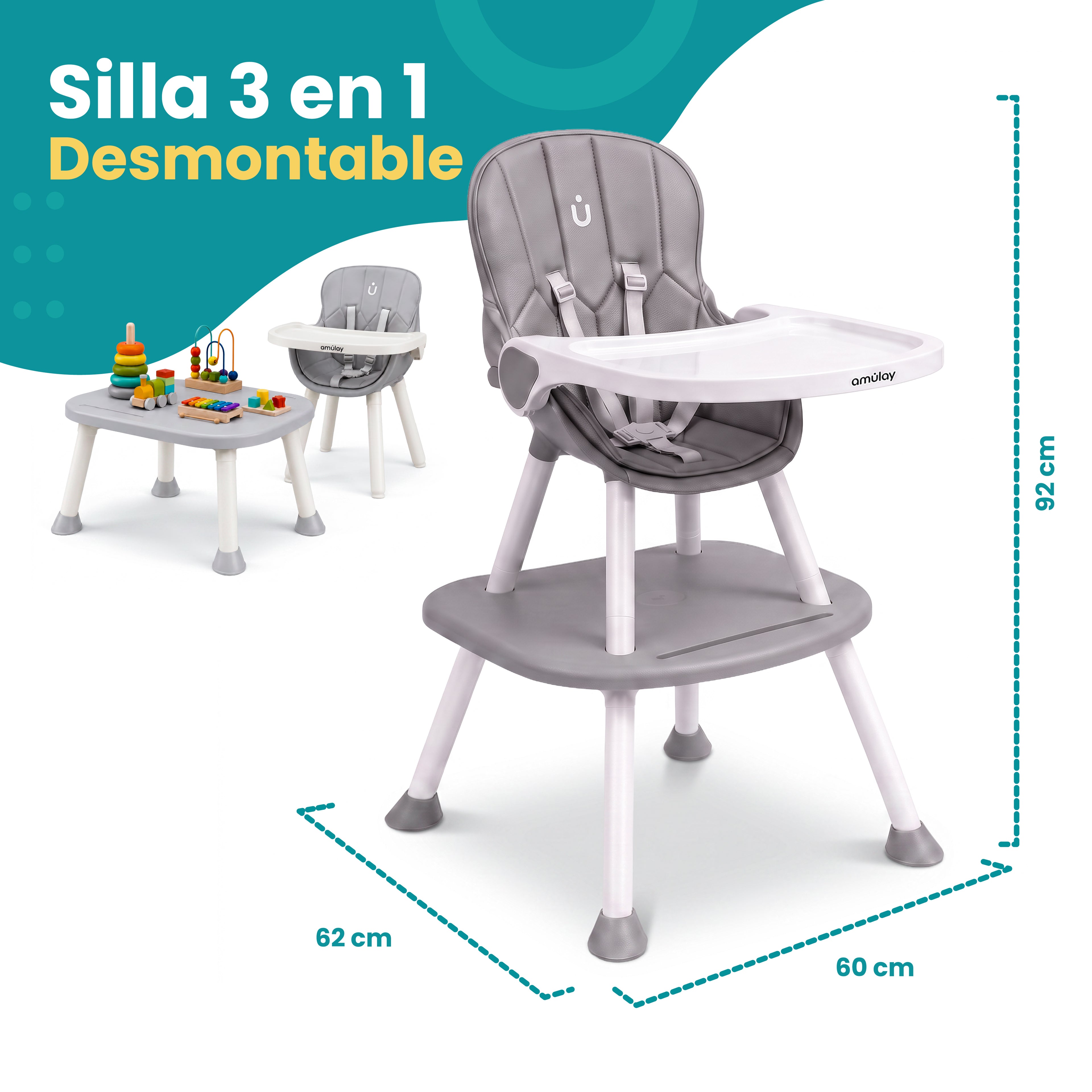 Silla Alta Periquera NUBA 3 En 1