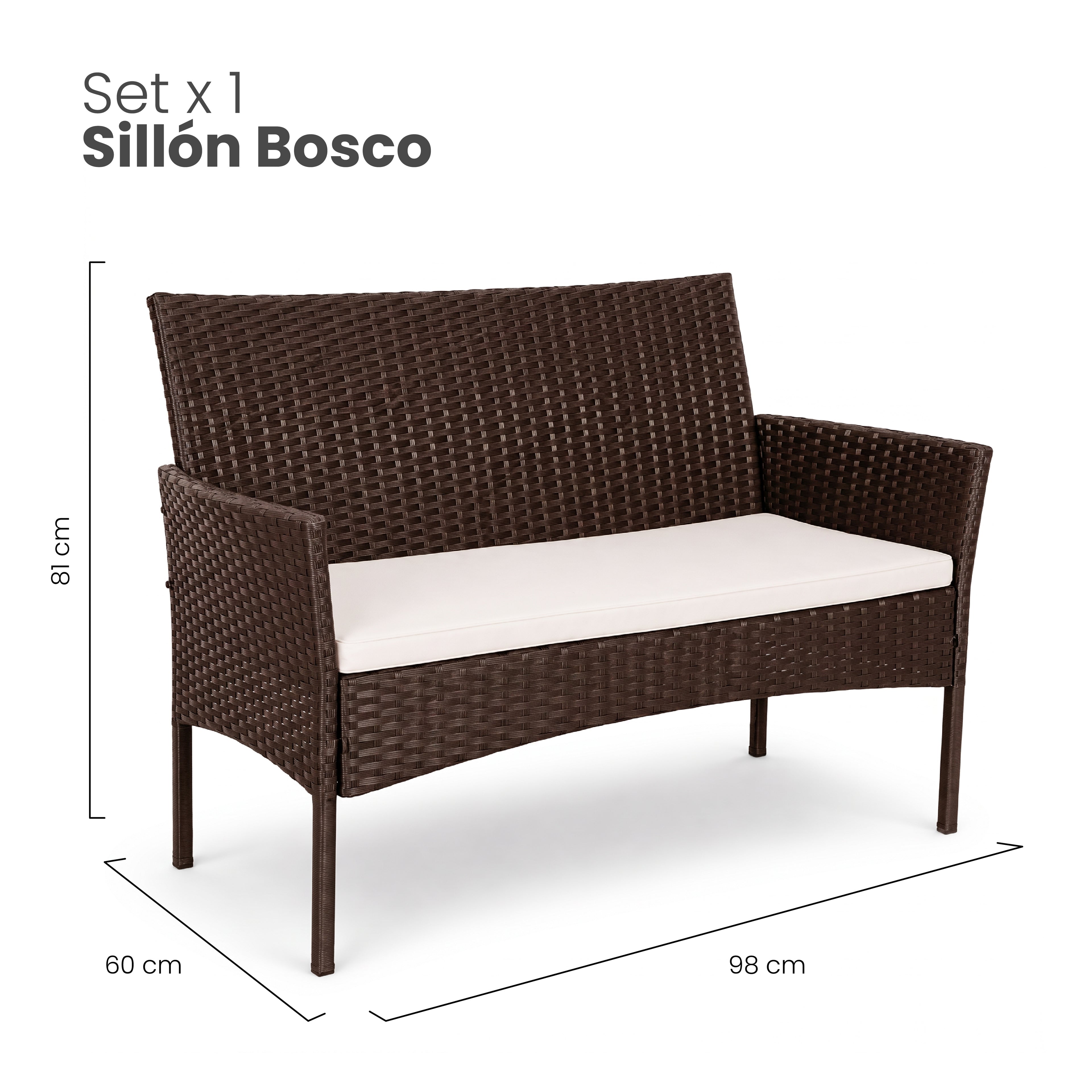 Set de Living Exterior BOSCO - Ratán