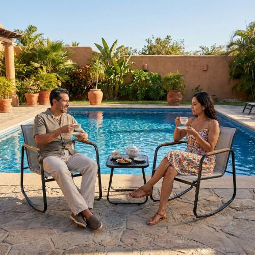 Set Sillas Mecedoras de Jardín